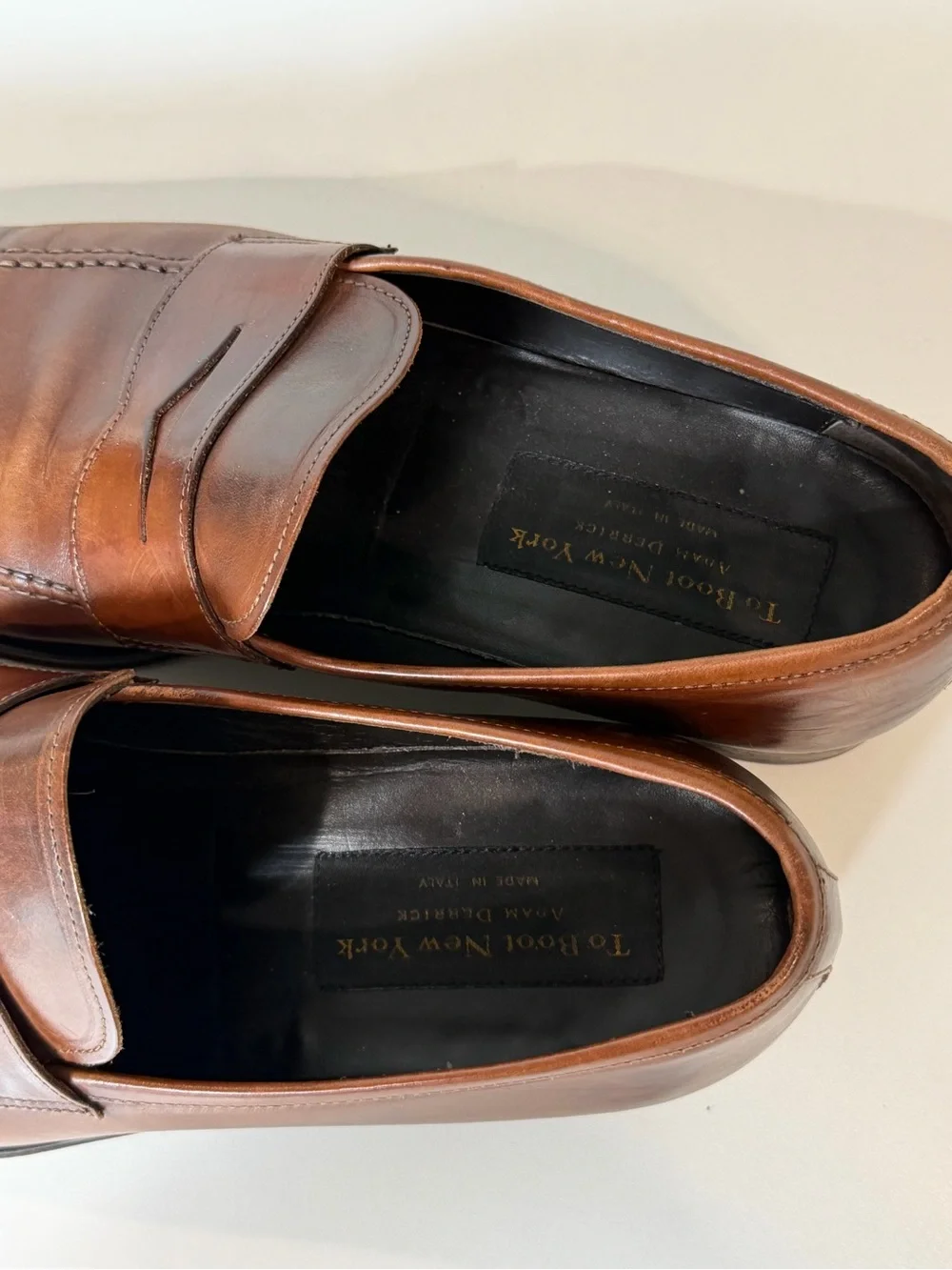 To Boot New York Size 9 Men's Antique Brown Genuine Leather Penny Loafers